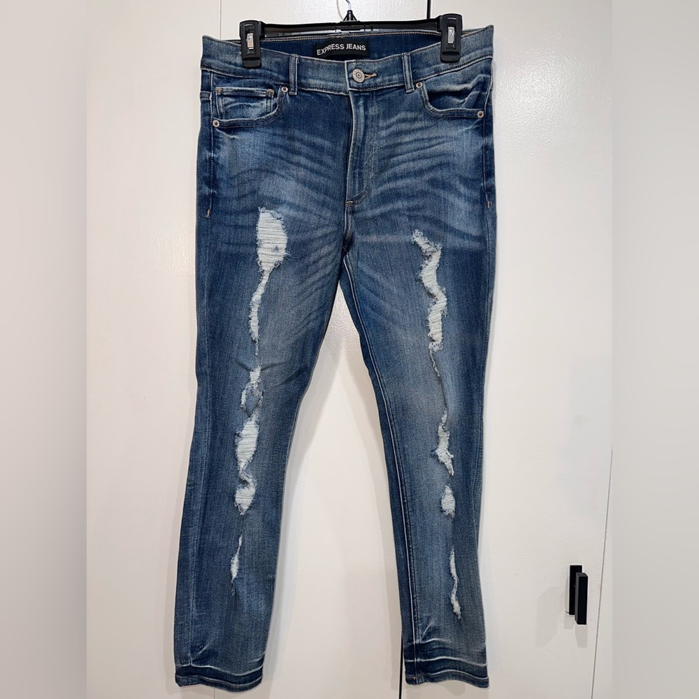 Express High Rise Distressed Legging Jean size 10